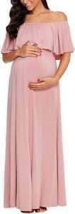 Ecavus Womens Off Shoulder Maternity Dress